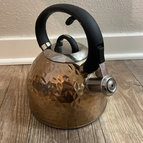 Haus Roland Copper Tone Hammered Stainless Steel Tea Kettle Induction - Picture 2 of 5